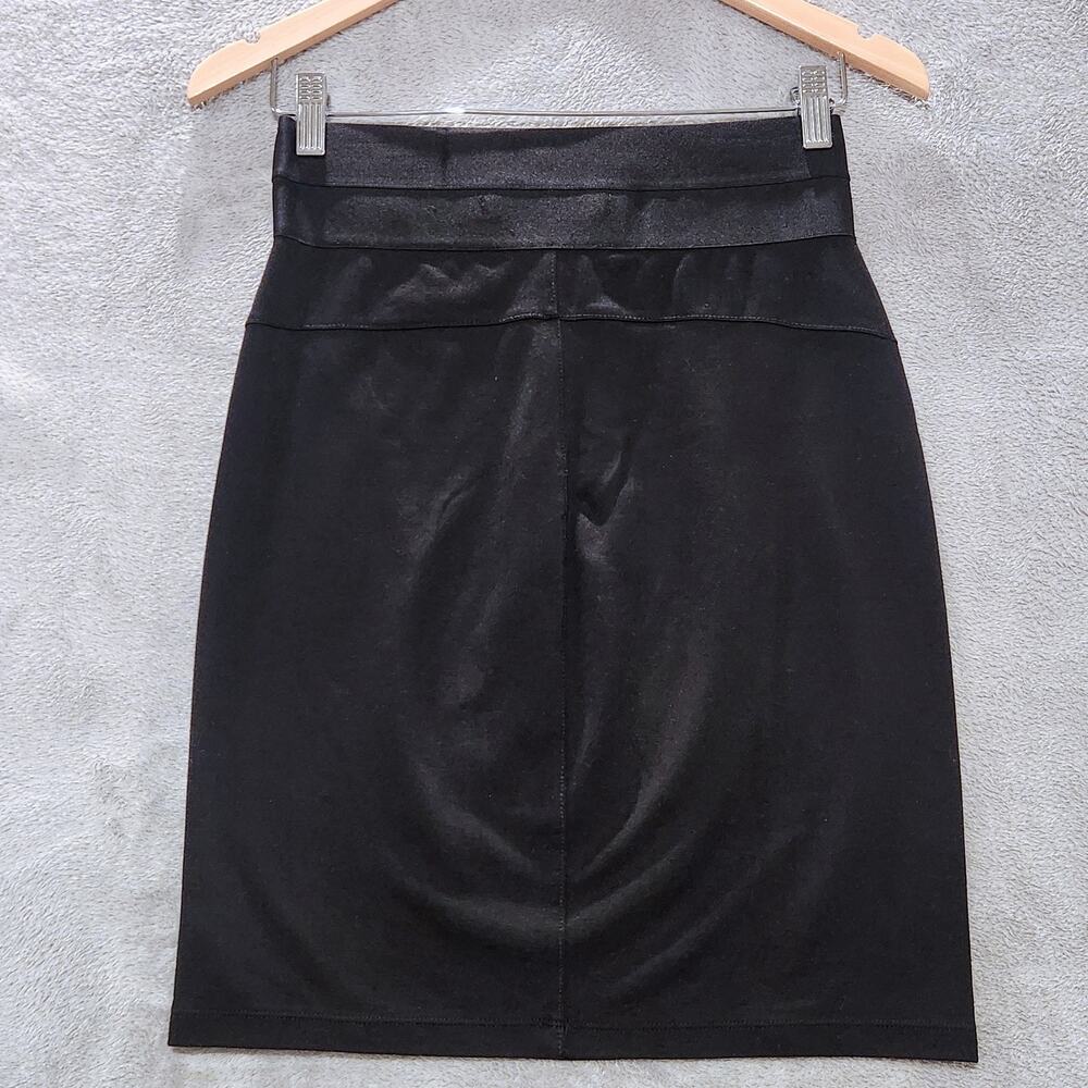 Max Studio Womens Black Pencil Mini Skirt Size Small Y2K 90s Stretch Feminine - Picture 3 of 9